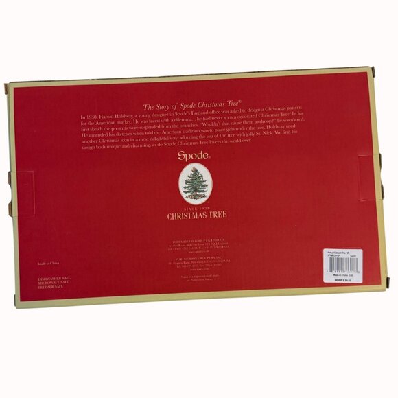 Spode Christmas Tree Dessert Tray 2020 Annual Poinsettia Candy Cane Fine China - Picture 3 of 12